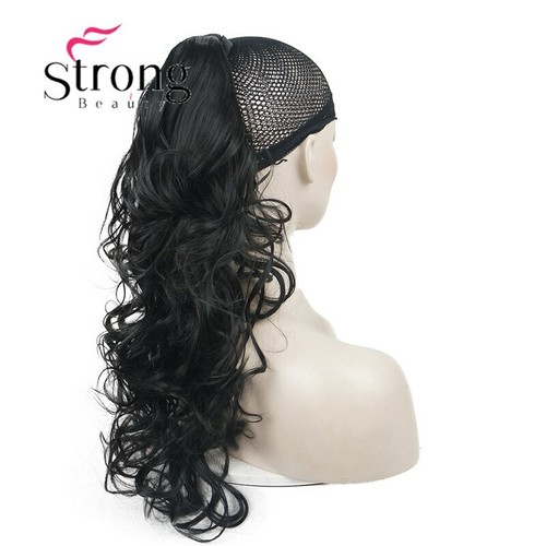 24" Wavy Ponytail Women Premium Synthetic Fiber Tie Up Ponytail Hair Extensions - Picture 15 of 17
