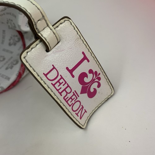 Dereon Purse Shoulder Bag White Pink Teal Faux Leather Logo Pattern - Picture 8 of 9