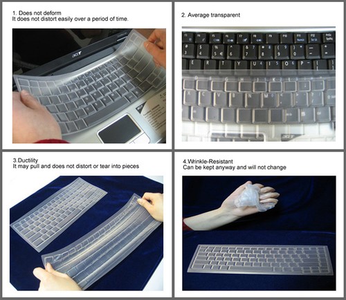 Cubierta protectora de teclado de silicona transparente impermeable a prueba de polvo para Logitech K380 - Imagen 5 de 5
