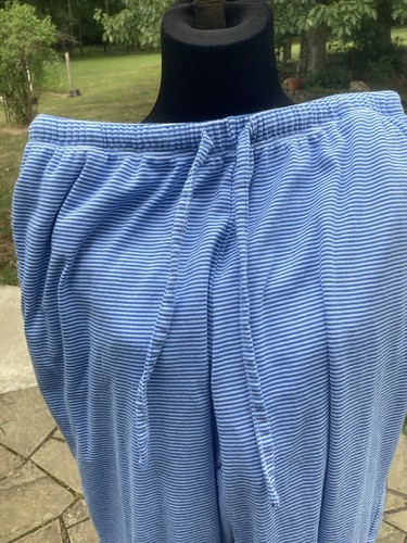 - Eileen West M Fresh Ocean Stripes Capri Pajama Set Blue - Picture 5 of 7