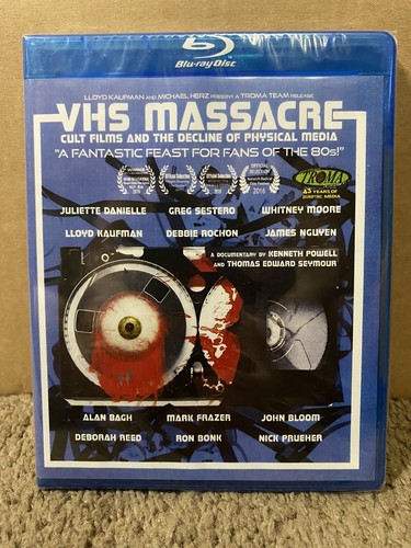 VHS Massacre Blu-Ray Troma Horror Gore Retro 80s Cult New Sealed Lloyd Kaufman - Picture 1 of 2