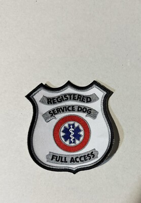 Registered Service Animal- Dog- Full Access Patch, 3 1/4'' x 3 1/2'',  Sew on- New