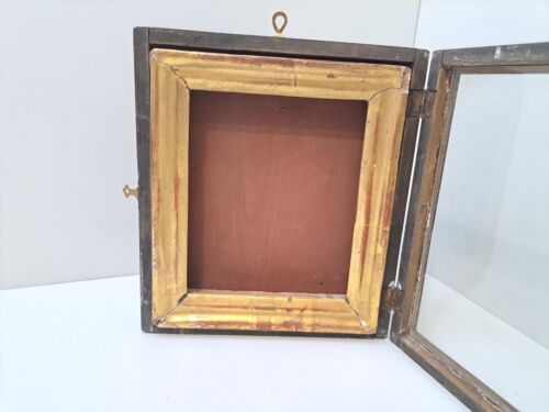 Scatola icona Kiot in legno Сase religione cristianesimo icona Ucraina vecchia porta aperta - Foto 13 di 23