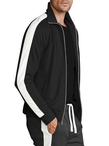 Chaqueta de pista para hombre rompevientos activo piques rendimiento fútbol cinta lateral - Imagen 8 de 18