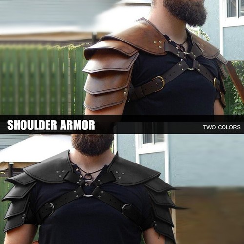 Medieval Shoulder Armor Gladiator Samurai Battle Knight Pauldrons Costume - Picture 6 of 8
