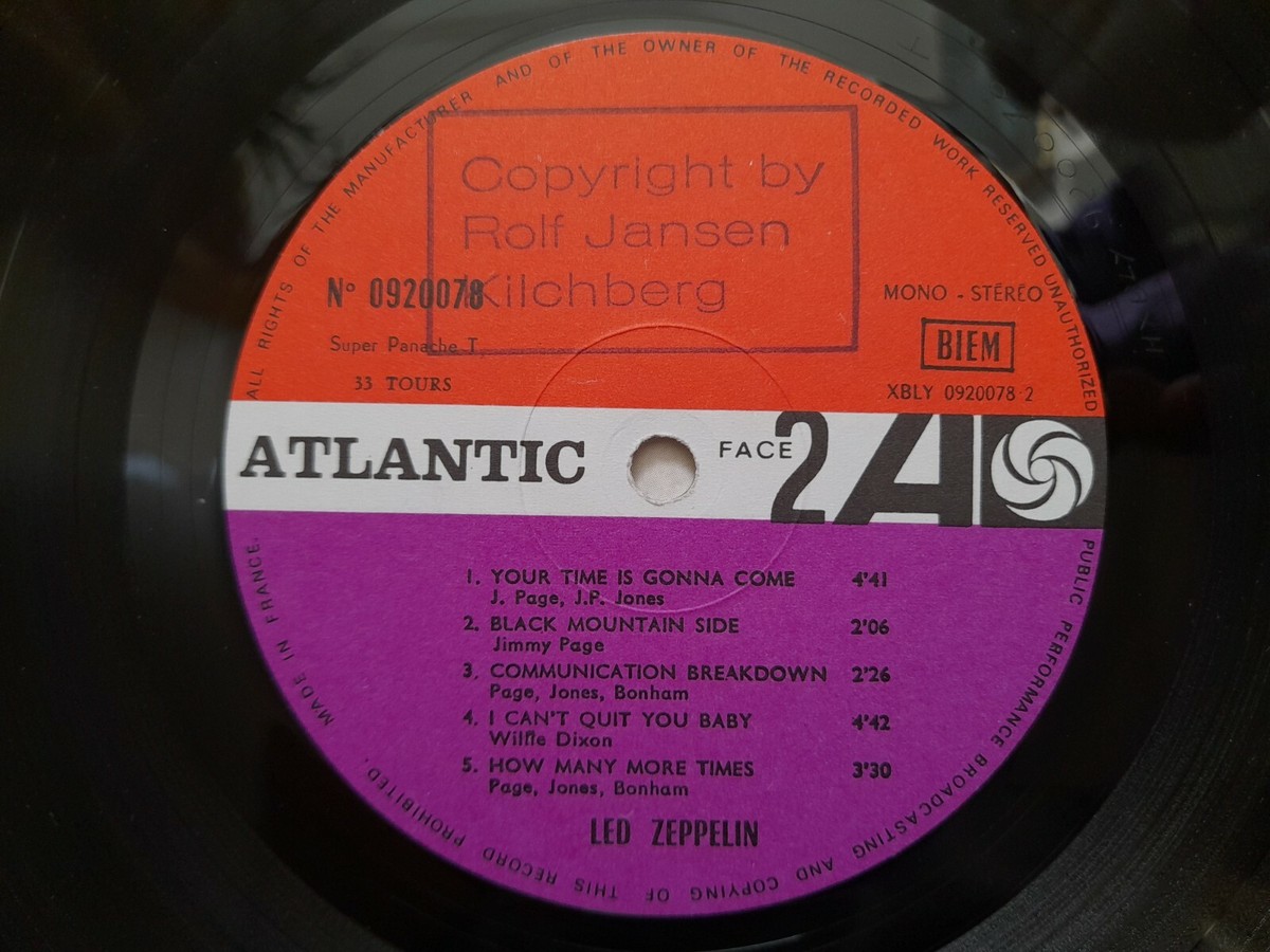 LED ZEPPELIN Same *1969 FRENCH RED/PLUM LABEL 1st PRESS