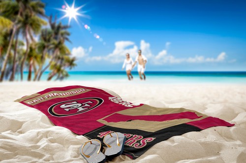 Northwest NFL San Francisco 49ers State Line Beach Towel - Picture 3 of 3