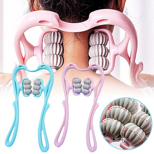 6-Roller Neck Massage Tool Pressure Relieve Hand Roller Massage Neck Shoulder ZQ - Picture 2 of 15
