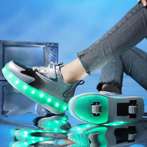 Roller Skate Shoes For Kids Boys Girls Child 2 Wheels Sneaker Lighted Footwear - Bild 10 von 12