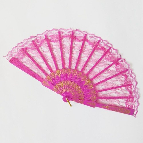 Portable Handheld Fan Folding Fan Travel Party Spanish Style Black Lace Wedding - Picture 3 of 23