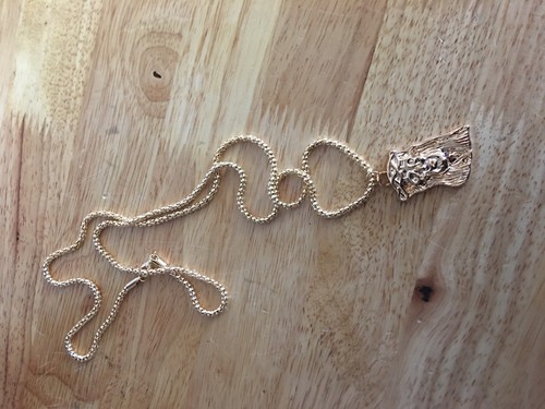 Jesus Stück Charm Micro Anhänger Kugelkette Halskette Schmuck vergoldet - Bild 1 von 3