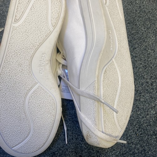 ADIDAS COURT Platform CLN Women's Trainers, Suede Accent to Back, White, UK 5 - Picture 2 of 4