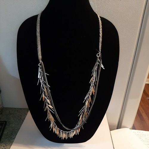 Stella & Dot Fringe Necklace 34 Inch Beaded Multi Strand Metal Retired Choker - Picture 11 of 11