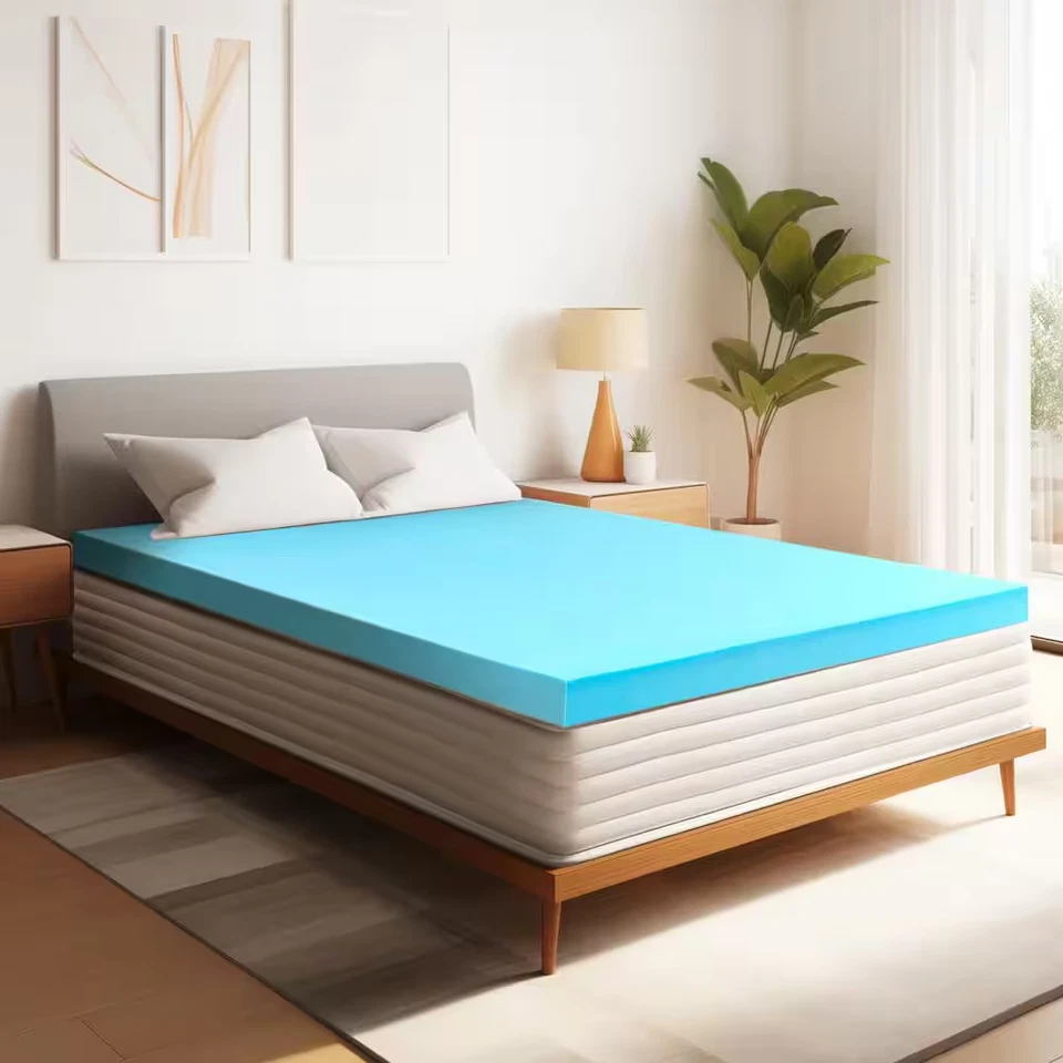 Medium 4 In. Queen Gel Memory Foam Mattress Topper, Luxurious Comfort - Image 2 of 4