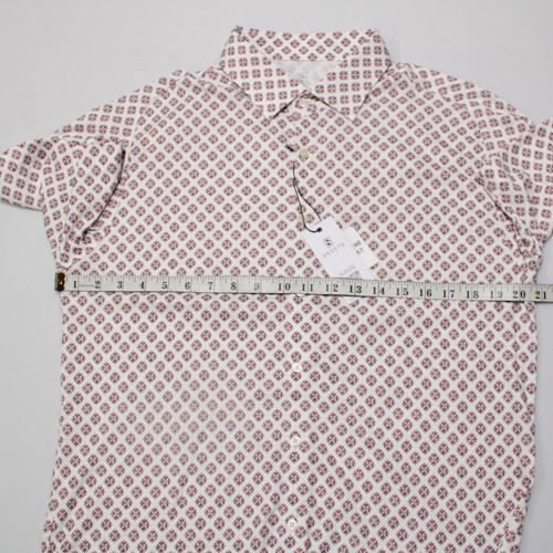 Desoto NWT Casual Button Down Short Sleeve Shirt Size L US In Red & White Cotton - Picture 9 of 11