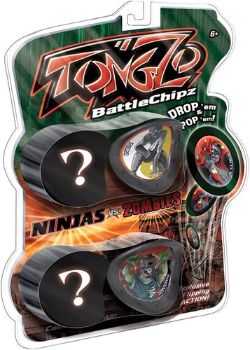 TONGZO BATTLECHIPZ Ninjas vs Zombies Play Visions Fidget Party Flip Game 4 Pack - Picture 2 of 4