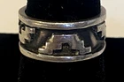 NATIVE NAVAJO Signed JRV Sterling Silver Ring-Early Vintage Unisex Cigar Band