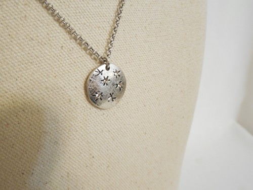 Aqua 17-1/2" Antique Silver Tone Simulated Diamond Pendant Necklace F303 $28 - Picture 6 of 7