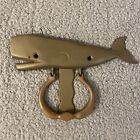 Vintage Brass Whale Door Knocker Nautical Decor Sperm Whale No Screws Included