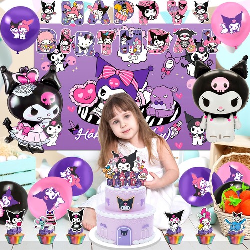 Kuromi Birthday Party Decoration,Kuromi Party Tableware set Foil Balloons Plates - Picture 5 of 10