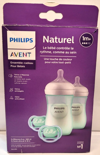Philips Avent Natural Teal Babyflaschen mit natürlicher Reaktion Brustwarze Geschenkset - Bild 3 von 3