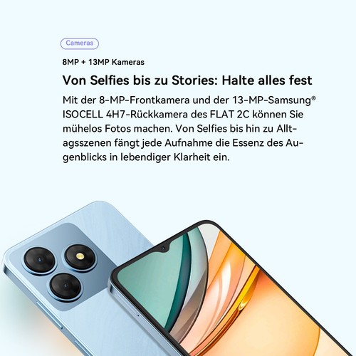 Blackview OSCAL FLAT 2C Smartphone 6GB + 64GB 6,56" Android 14 Telefon komórkowy Bez umowy - Zdjęcie 10 z 23