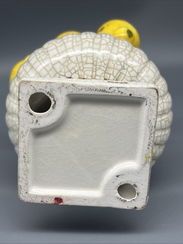 Jarrón de cerámica porcelana limón cesta de limón hecho a mano vintage mediados de siglo arte italiano - Imagen 11 de 14