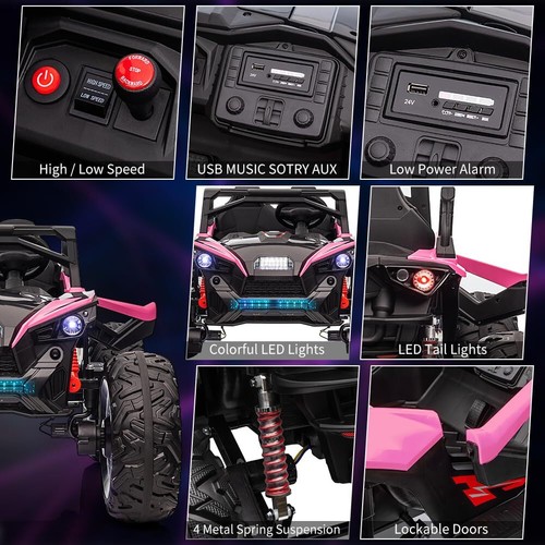 24V 2 Seats Ride on UTV with Remote Control 4WD Electric Vehicle with Full-Metal - Picture 3 of 7