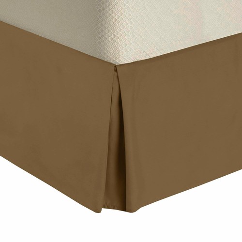 Solid Bed Skirts Brushed Microfiber Pleated Tailored Bedskirt with Split Corners - Picture 4 of 13