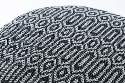 Modern beautiful POUFFE CYLINDER for sitting 50x50x50 cm black / light grey BOHO - Picture 4 of 6