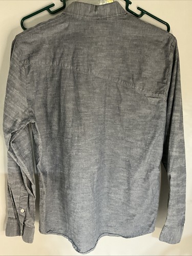 Camisa para hombre Volcom Skater resistente cuello abotonado bolsillo LS azul-gris talla M” - Imagen 6 de 7