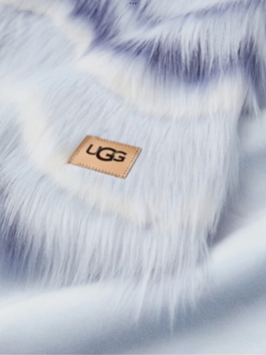 Ugg Rosie 50 By 70 Blue Faux Fur Throw AUTHENTIC NWT - Picture 6 of 11
