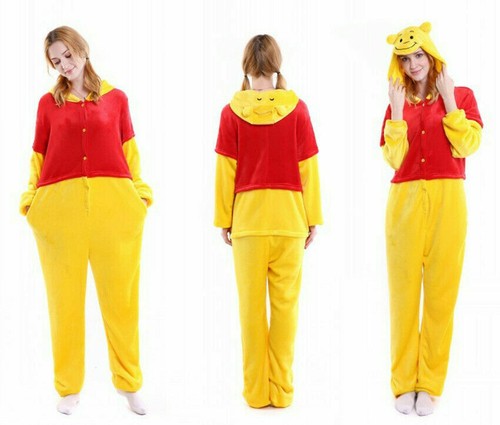 Unisex Erwachsene Cosplay Tier Kigurumi Pyjama Schlafanzug Overalls Flanell S-XL - Bild 50 von 129