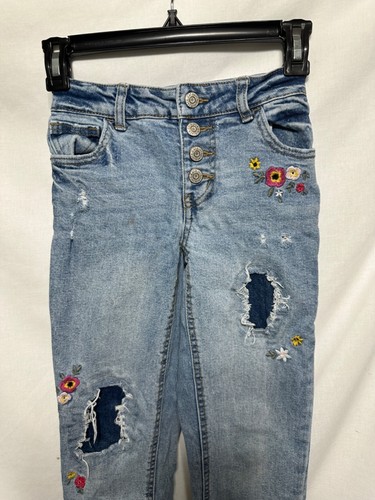 Girl's Jeans 2 Pair Sz 8 Vigoss Skinny Stretch, Cat & Jack Girlfriend Embroidery - Picture 6 of 24