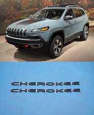 14-19 Jeep Cherokee MINERAL GRAY CHEROKEE NAMEPLATE EMBLEM BADGE SET OEM MOPAR