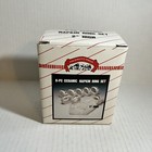 Set of 8 Holiday Christmas Ceramic Napkin Rings White with Holly -Hardly Used