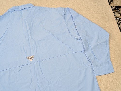 Columbia Bahama II PFG langärmliges Button-Down-Hemd für Herren Größe 3X babyblau - Bild 10 von 15
