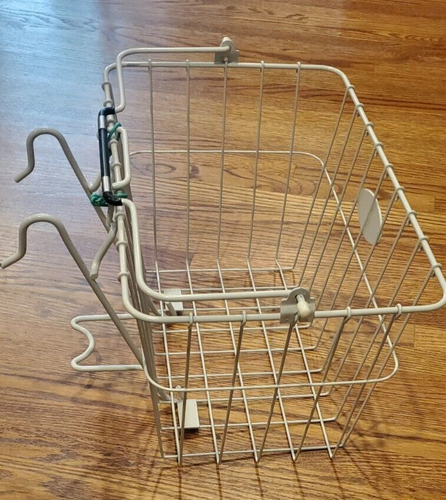 Vintage BELL Bike Bicycle Wire Basket White Large W/ Front Bracket & Handle EUC - Picture 2 of 7
