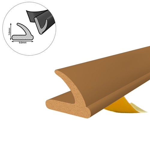 Selbstklebende EPDM Türdichtung- und Fensterdichtung – Gummi Profil D E P V I - Bild 17 von 38