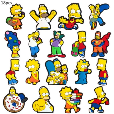 18pcs/Set The Simpson Shoe Charm for Clogs Women Men Boys Girls Accessories UK**