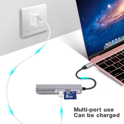 USB C Hub Adapter Dock SD TYPE C USB3.1 4K HDMI For MacBook,Nintendo Switch Game - Picture 9 of 12