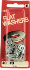 (12 Pack) #8 SAE Flat Washers - 40 Pack