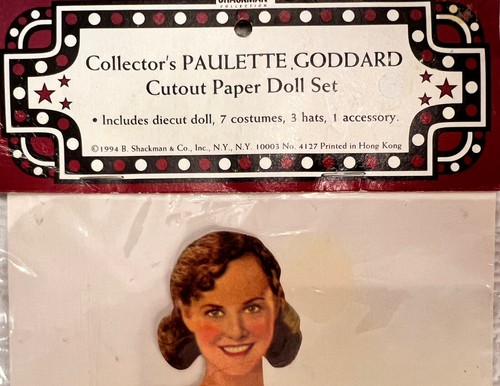 Paulette Goddard PAPER DOLL 1994 SET Sealed New Shackman Collector's Costumes - Picture 2 of 5