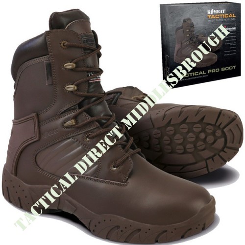 CLEARANCE TACTICAL PRO BOOTS LEATHER MOD BROWN MENS WORKWEAR BOOT ARMY CADET - Picture 1 of 5