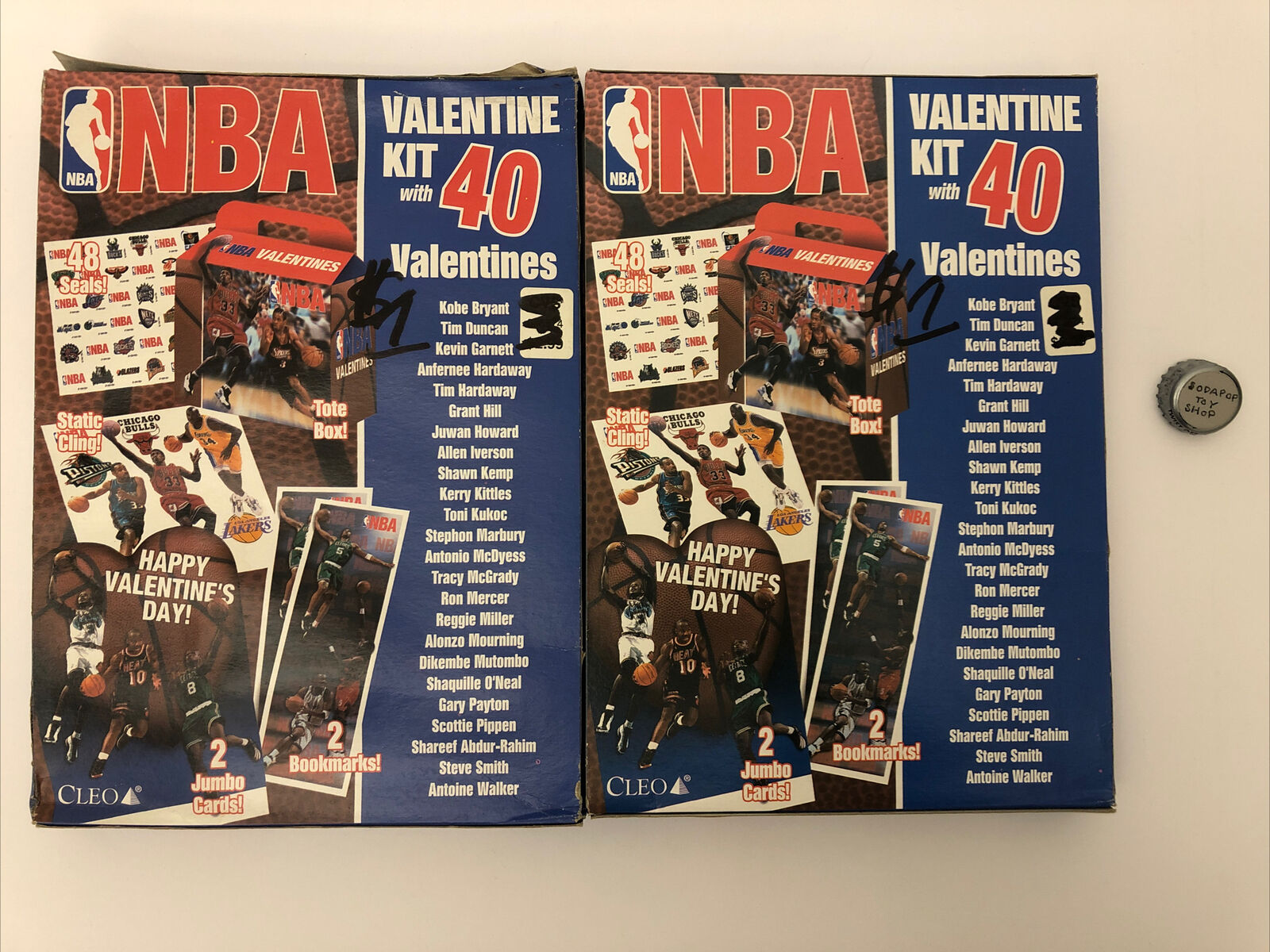 One Box of Cleo NBA Basketball Valentines Kit with 40 Cards Kobe Bryant 1999