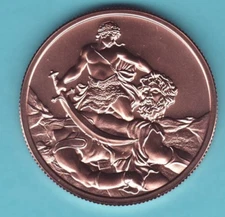 DAVID & GOLIATH   1 AVDP oz. Copper Round Coin  INTAGLIO MINT