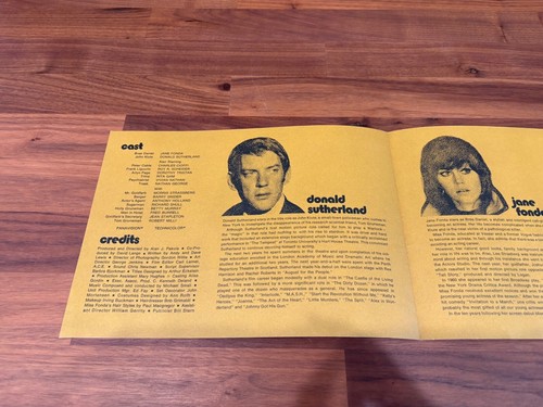 Klute 1971 Vintage & Original Filmprogramm 10,5" x 7,5" - Bild 3 von 3