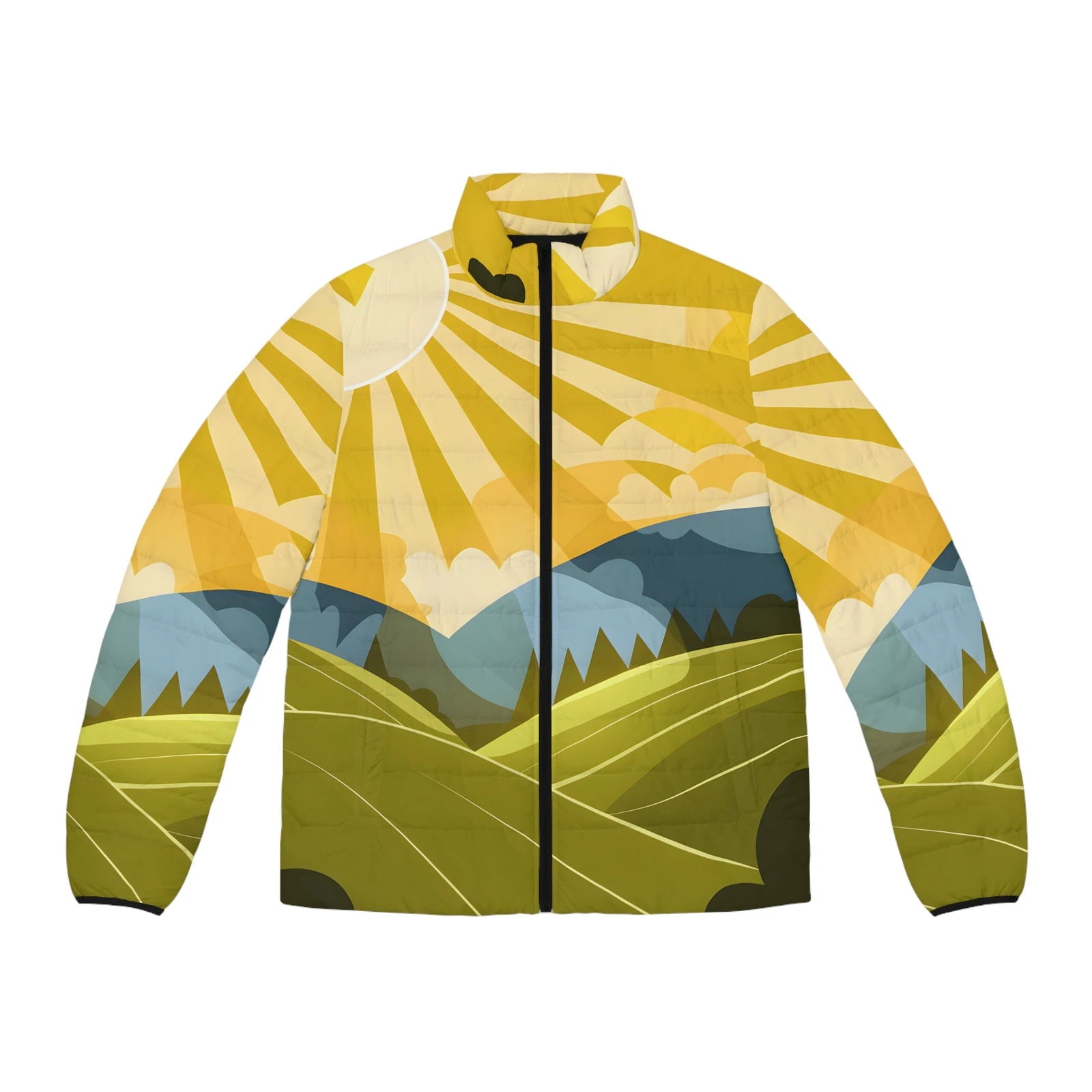Sunwashed Rays Puffer Jacket Outdoor Apparel Travel National Parks Full Zip