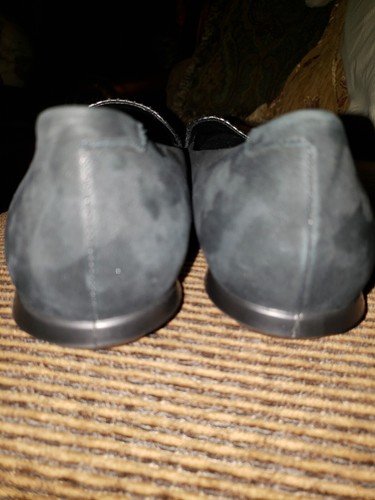 ECCO Ballerina Flats Size 6 (36) Snake Embossed Leather / Suede Black Comfort - Picture 6 of 10