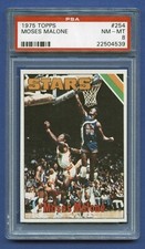 1975 MOSES MALONE ROOKIE PSA 8 NM-MT HOF UTAH STARS RAZOR SHARP CLASSIC #254 RZC